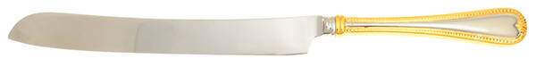 Vintage Jewel Gold (Stainless, Gold Accent) Wedding Cake Knife with Stainless Blade HC