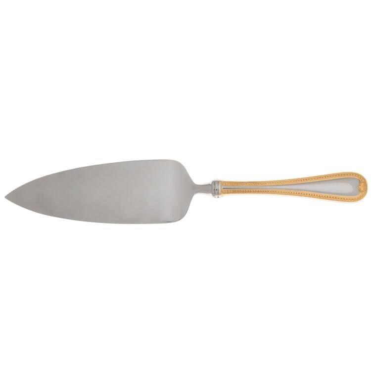 Vintage Jewel Gold (Stainless, Gold Accent) Pie Server with Serrated Stainless Blade HC