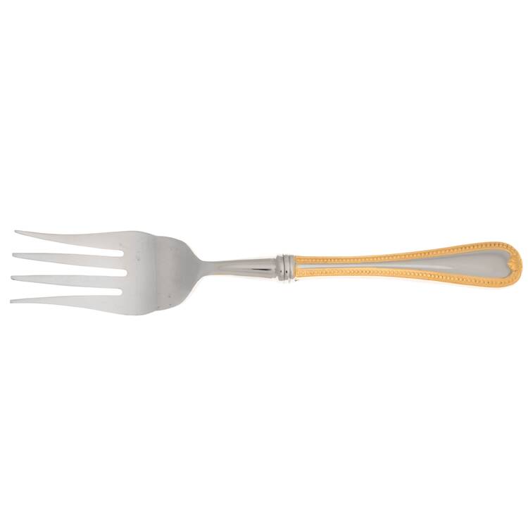 Vintage Jewel Gold (Stainless, Gold Accent) Cold Meat Fork Large, Stainless Tines HC