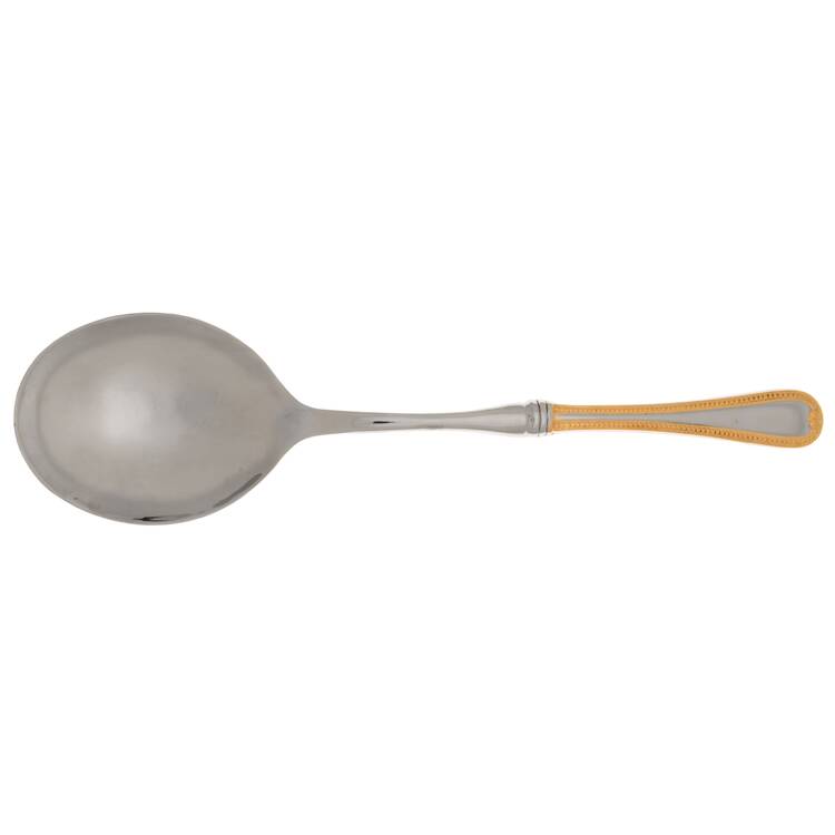 Vintage Jewel Gold (Stainless, Gold Accent) Casserole Spoon with Smooth Stainless Bowl HC