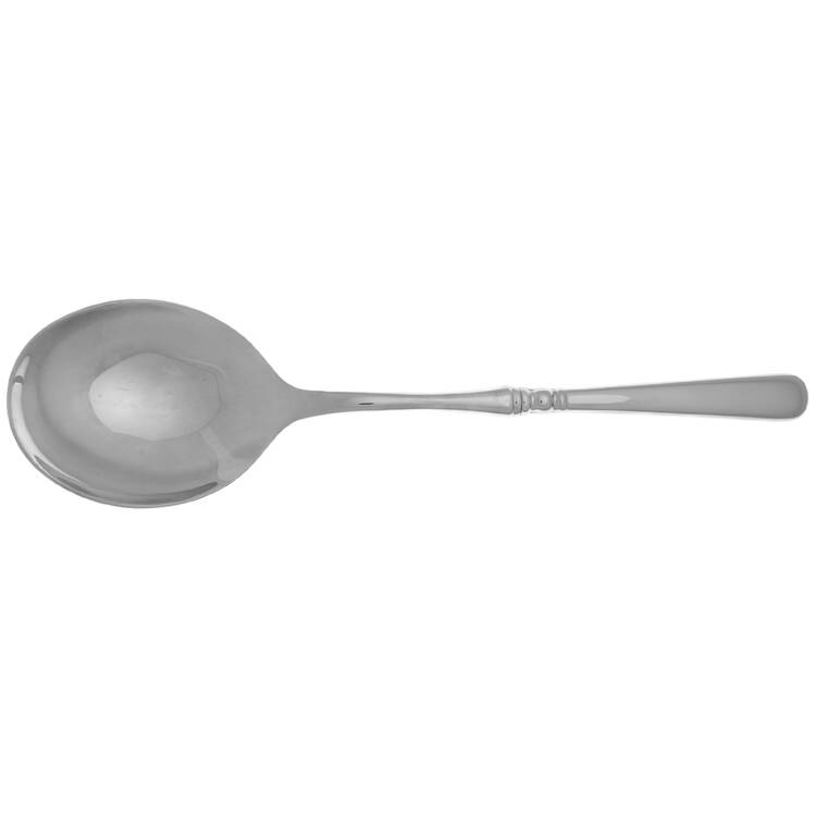Pearl Platinum-Satin Accent (Stainless) Casserole Spoon with Smooth Stainless Bowl HC by Lenox
