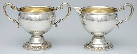 15A (Sterling, Hollowware) Weighted Creamer & Open Sugar Set