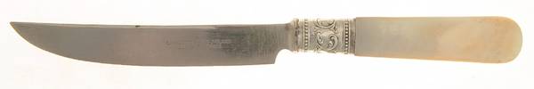 Pearl Handle 4 (Sterling) Pearl Handle Individual Fruit Knife