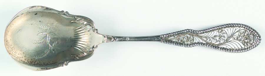 LUS21 (STERLING) Bright Cut Preserve Spoon