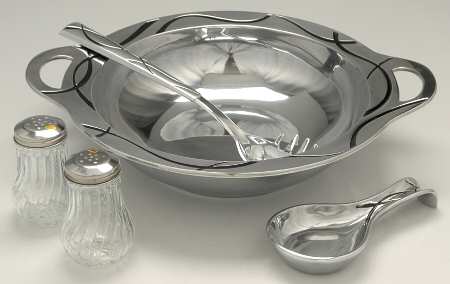 Vibe (Hollowware) 5 Pc Pasta Set (Bowl, Spoon Rest, Server&2shakers)