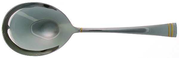 Federal Gold (Stainless, Gold Bands) Solid Smooth Casserole Spoon