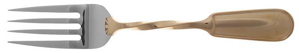 Pelham Gold (Stainless, Gold Handle) Large Solid Cold Meat Serving Fork