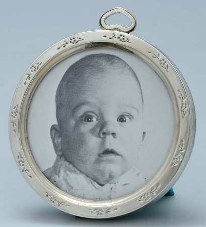 Baby Sterling Hollowware Frame-Holds 3" X 3" Picture
