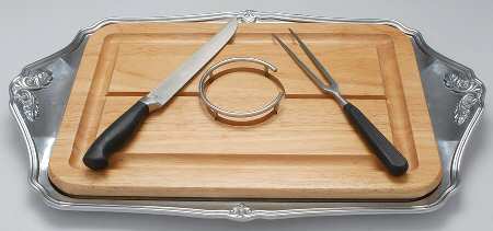 Butler's Pantry (Hollowware) Roast Carving Set (Tray,Board,Serves,Holder)