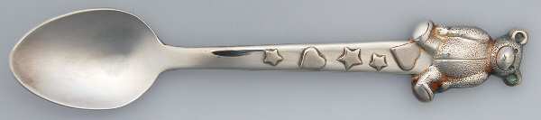 Smithsonian Teddy Collection (Silverplate, Hollow) Infant Feeding Spoon