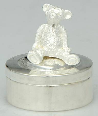 Smithsonian Teddy Collection (Silverplate, Hollow) Tooth Fairy Box and Lid