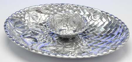 Grape Weave (Hollowware, Other) 2 Piece Chip and Dip Set