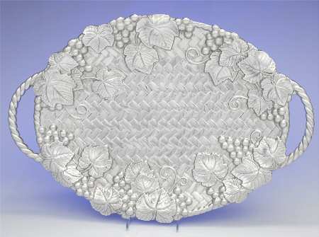 Grape Weave (Hollowware, Other) 22" Oval Handled Tray