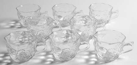 Grape Weave (Hollowware, Other) (Set of 8) Glass Punch Cups