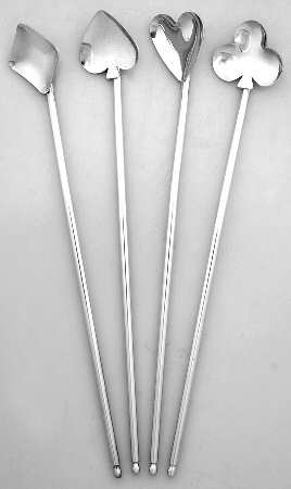 Gin Rummy (Silverplate, Hollowware) Tea Sipper - Set of 4 Designs