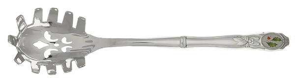 Holiday Platinum (Stainless) Pasta Server with Stainless Bowl HC