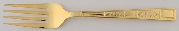 Silver Leaves-Gold (Gold Electroplate) Individual Salad Fork