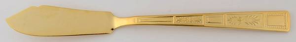 Silver Leaves-Gold (Gold Electroplate) Flat Handle Master Butter Knife