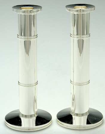 Pompano Point (SIlverplate, Hollowware) Pair of 8" Candlesticks