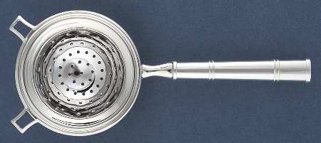Pompano Point (SIlverplate, Hollowware) Individual Overcup Tea Strainer with Silverplate Bowl