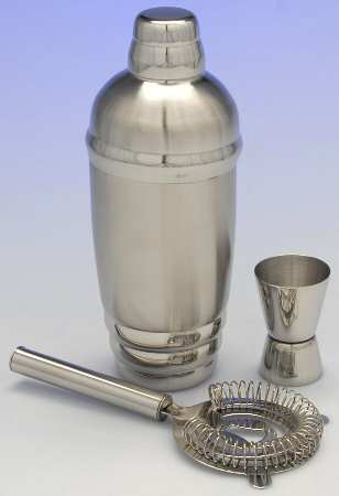 Tuscany Classics (Hollowware) 3pc Cocktail Set (Shaker, Strainer, & Jigger)