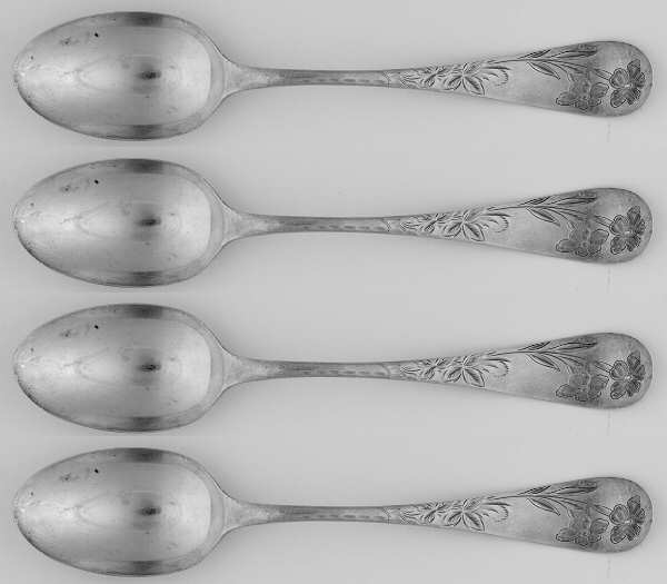 LUS42 (Sterling) Monogram Five O'Clock Teaspoon - Set of 4