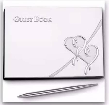 True Love (Silverplate, Hollowware) Guestbook W/Pen & Holder