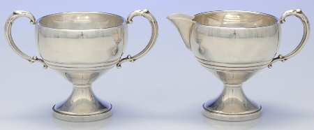 581 (Sterling, Hollowware) Mini Sterling Creamer and Open Sugar