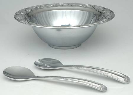 Opal Innocence Carved (Aluminum, Hollowware) Salad Set-3pc (Bowl & Servers)