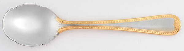 Vintage Jewel Gold (Stainless, Gold Accent) Sugar Shell Spoon