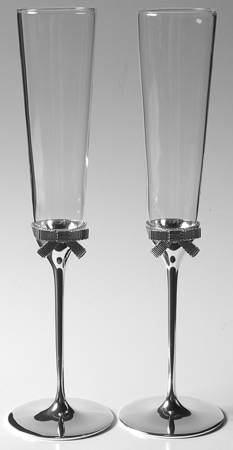 Grace Avenue (Silverplate, Hollowware) Pair of Champagne Flute Glasses