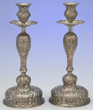 Landscape (Sterling, Hollowware) Pair of 12" Candlesticks