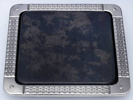 Watchband (Silverplate, Hollowware) Cheese Plate with Ceramic Insert