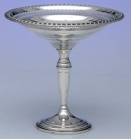 27 (Sterlling, Hollowware) Weighted Round Compote (Height X Width)