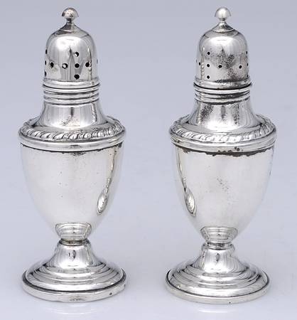 27 (Sterlling, Hollowware) Weighted Salt and Pepper Set