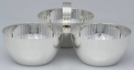 Montgomery (Silverplate, Hollowware) 3 Section Nut Serving Bowl