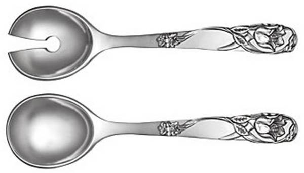 Floral Romance (Aluminum, Hollowware) (2 Pc) Solid Salad Set