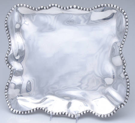Organics-Beaded (Aluminum, Hollowware) 17" Square Tray
