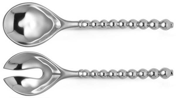 Organics-Beaded (Aluminum, Hollowware) (2 Pc) Solid Salad Set