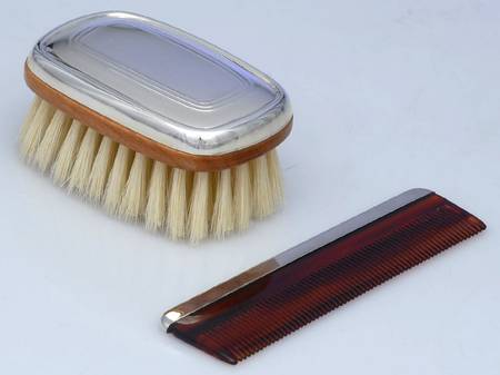 Gallery (Sterling, Hollowware) 2 Pc Boy Baby Brush & Comb Set