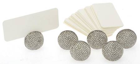 Pave (Platinum Plated, Hollowware) Place Card Holder (Set of 6)