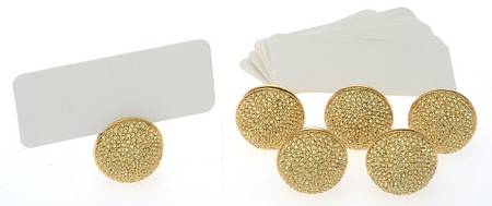 Pave (Gold Electroplate, Hollowware) Place Card Holder (Set of 6)