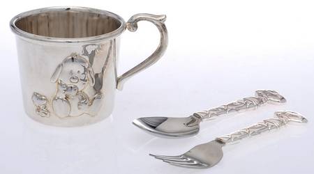 Snoopy (Silverplate, Hollowware) Baby Set-3pc (Bf,Bs & Pbc)