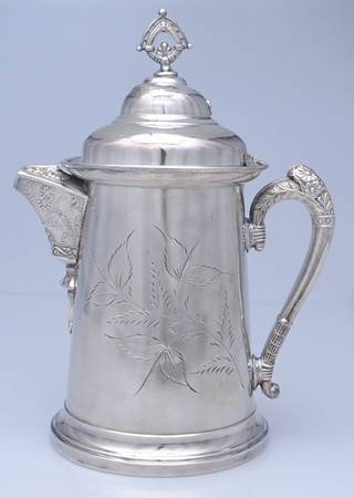 59 (Silverplate, Hollowware) Water Pitcher with Hinged Lid