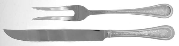 Barlowe (Stainless) Large 2-Piece Roast Carving Set, Solid Piece