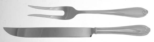Hartleigh (Stainless) Large 2-Piece Roast Carving Set, Solid Piece