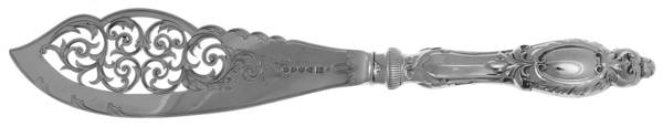 Silverplate Flatware Hollow Handle Fish Serving Fork, Silverplate Tines