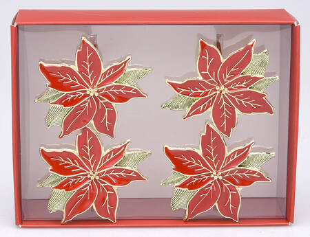 Poinsettia (Gold Electroplate) Napkin Ring - Set of 4