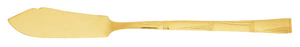 Bamboo (Gold Electroplate) Flat Handle Master Butter Knife