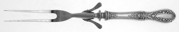 American Beauty (Sterling, 1935) Small Steak Carving Fork with Stainless Prongs